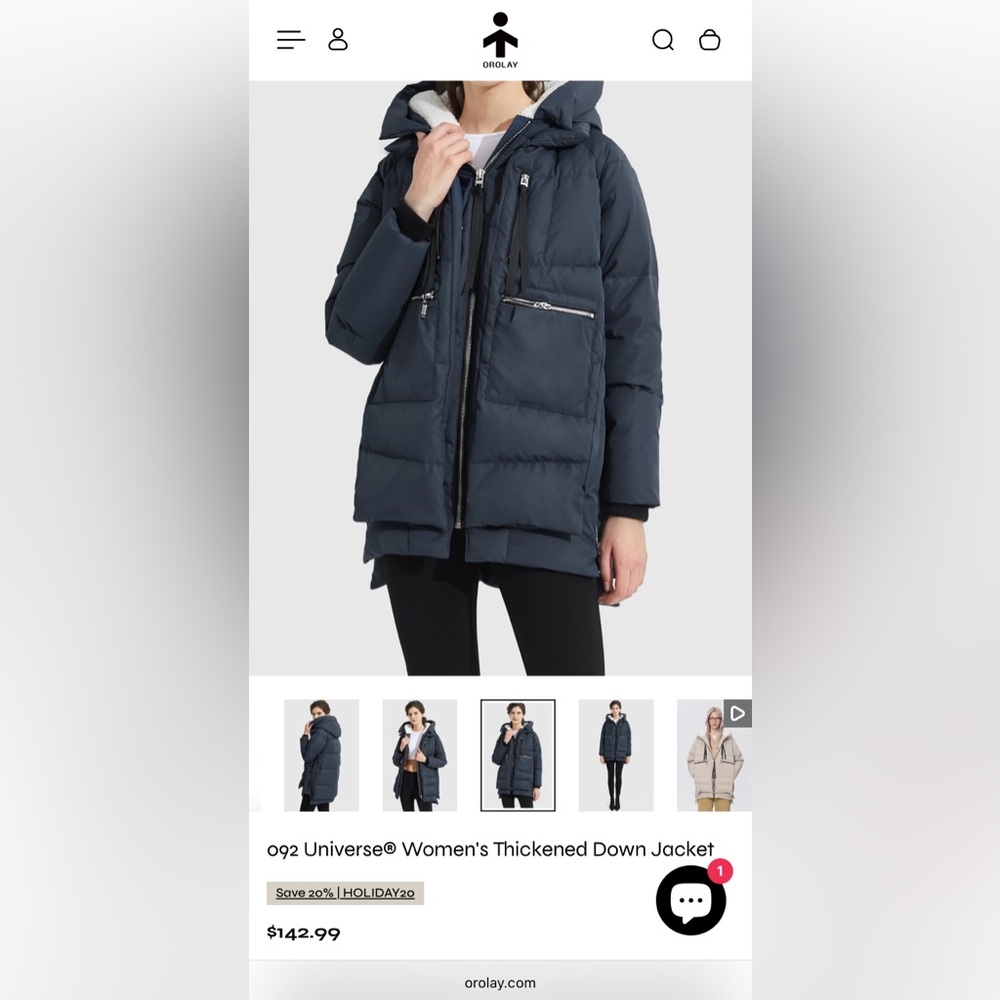 Orolay Women's Thickened Down Jacket - Navy